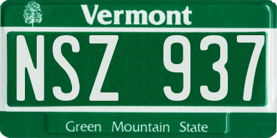 VT license plate NSZ937