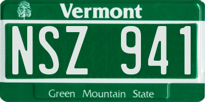 VT license plate NSZ941