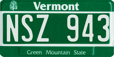 VT license plate NSZ943