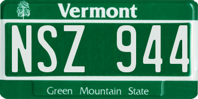 VT license plate NSZ944