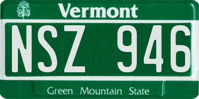 VT license plate NSZ946