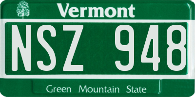 VT license plate NSZ948