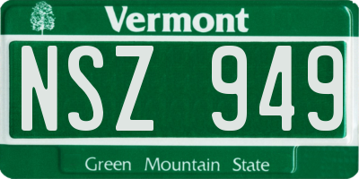 VT license plate NSZ949