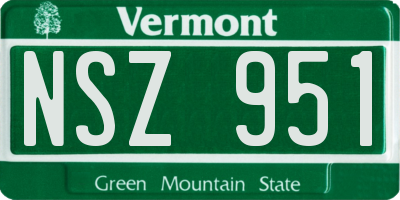 VT license plate NSZ951