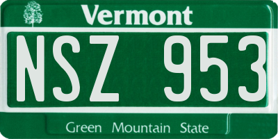 VT license plate NSZ953