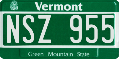 VT license plate NSZ955