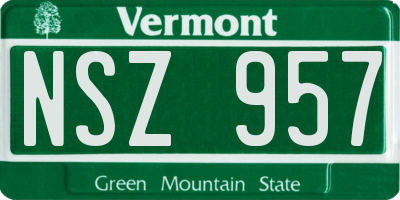 VT license plate NSZ957