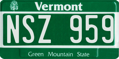 VT license plate NSZ959