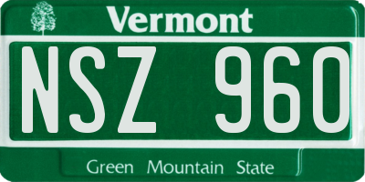 VT license plate NSZ960
