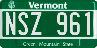 VT license plate NSZ961