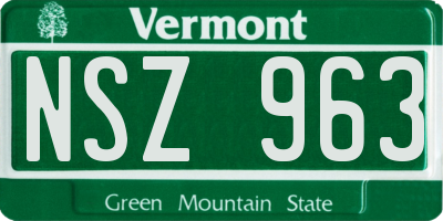 VT license plate NSZ963