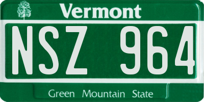 VT license plate NSZ964