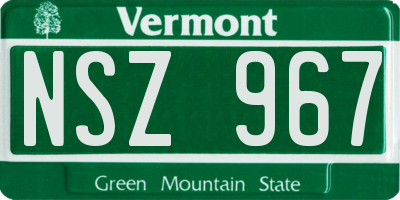 VT license plate NSZ967