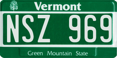 VT license plate NSZ969