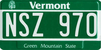 VT license plate NSZ970