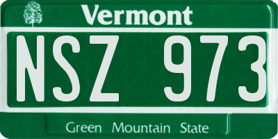 VT license plate NSZ973