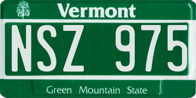 VT license plate NSZ975