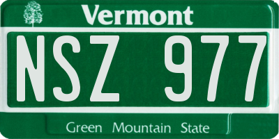 VT license plate NSZ977