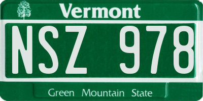 VT license plate NSZ978