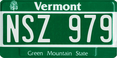 VT license plate NSZ979