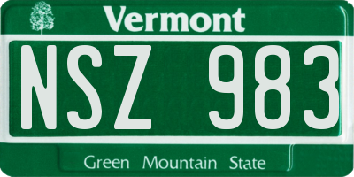 VT license plate NSZ983