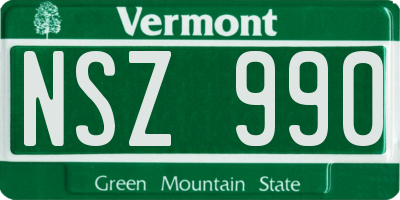 VT license plate NSZ990