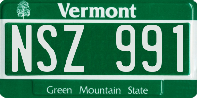 VT license plate NSZ991