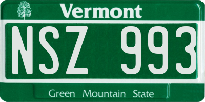 VT license plate NSZ993