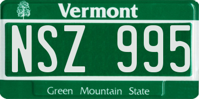VT license plate NSZ995