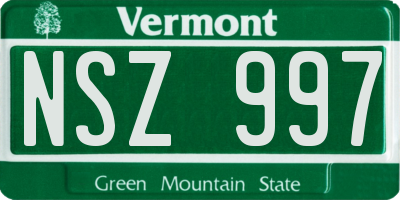 VT license plate NSZ997