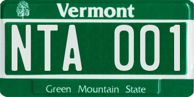 VT license plate NTA001