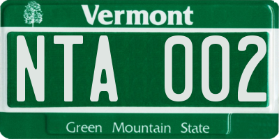 VT license plate NTA002