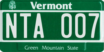 VT license plate NTA007