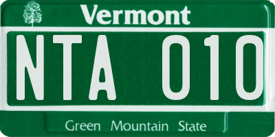 VT license plate NTA010