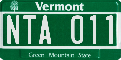 VT license plate NTA011