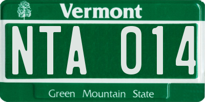 VT license plate NTA014