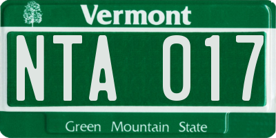 VT license plate NTA017