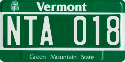 VT license plate NTA018