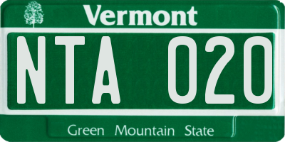 VT license plate NTA020