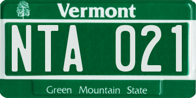 VT license plate NTA021