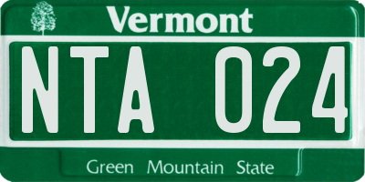 VT license plate NTA024