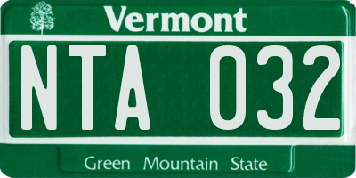 VT license plate NTA032