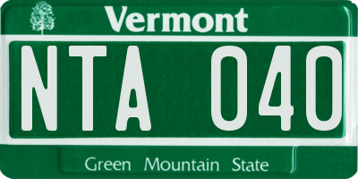 VT license plate NTA040