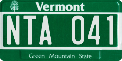 VT license plate NTA041