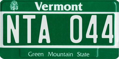 VT license plate NTA044