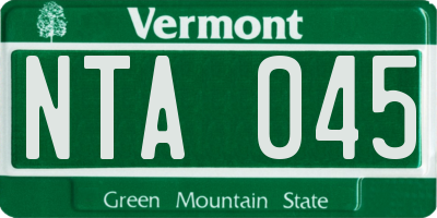 VT license plate NTA045