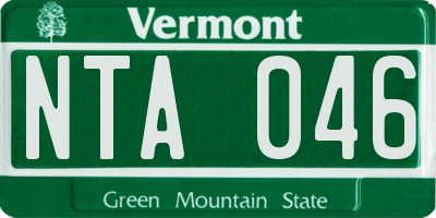 VT license plate NTA046