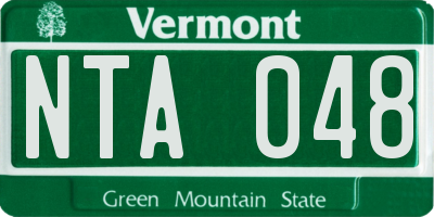 VT license plate NTA048