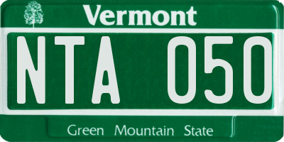 VT license plate NTA050