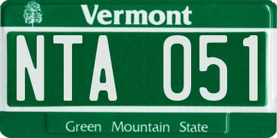 VT license plate NTA051